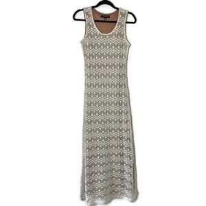 Sharagano Crochet Overlay Beach Sleeveless Maxi Dress Size 6 Medium